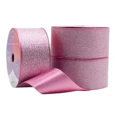 Fita de Cetim Lurex Silver Cinderela 38mm Rolo 10 Metros Glitter Brilho
