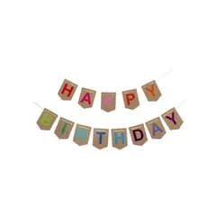 FAIXA DECORATIVA HAPPY BIRTHDAY ANIVERSÁRIO COLORIDA C/ FITILHO 18CM