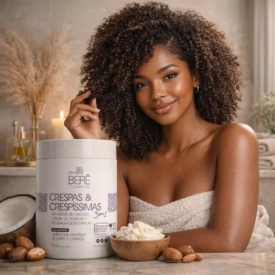 Creme de pentear Ativador de Cachos Profissional 1KG | Crespas & Crespíssimas - Hidratação e Brilho