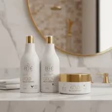 Kit Ouro Gold Profissional Brilho Intenso Enriquecido Com Óleo De Argan | Máscara Efeito Desmaia fio