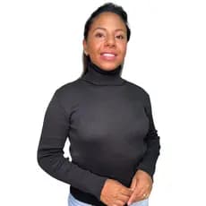Blusa Cacharrel Tricô Feminino Canelada Gola Alta