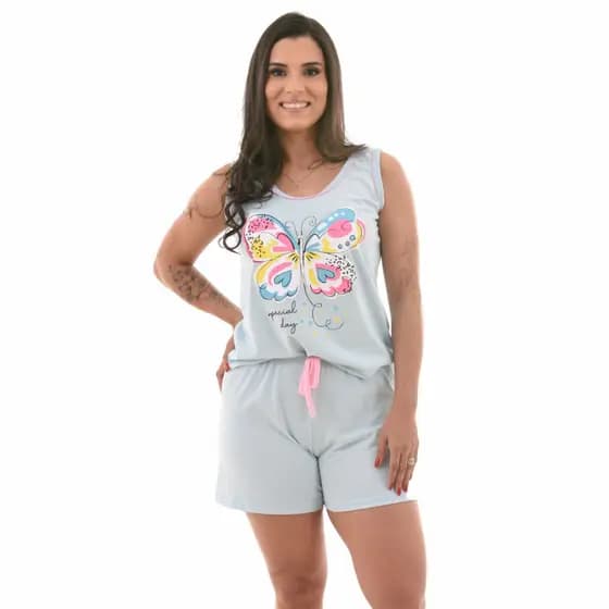 Baby Doll 100% Algodão Camiseta e Short Doll Verão