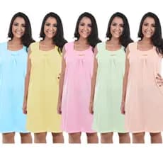 Kit 4 Camisola Feminina Senhora Malha  Elegante e Confortável