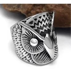 Anel Aço Inox Coruja Ave Sabedoria pedagogia Harry Potter Watchmen