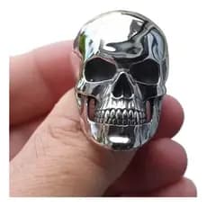 Anel Aço Inox Caveira Punk Rock Moto Gótico Tattoo Bope Rota