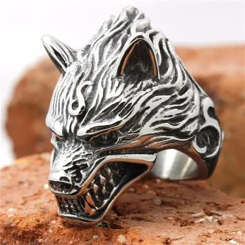 Anel Aço Inox Lobo Moto Rock Moto Custom Metal Mc Encontro