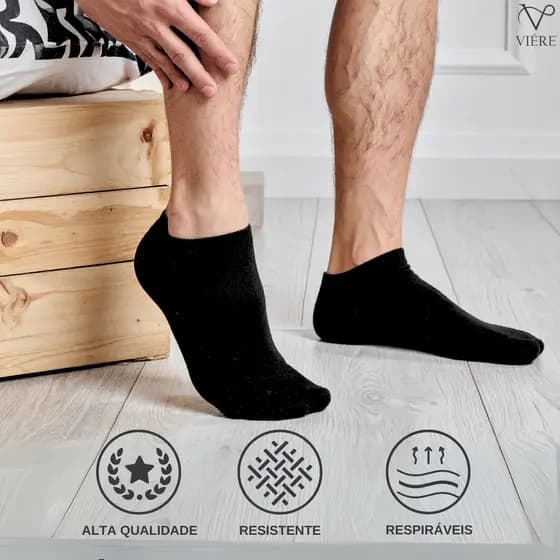 Kit 12 Par Meias Curta Masculina Meia Soquete Cano Baixo