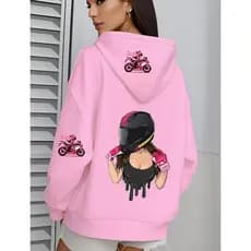Moletom Blusa de Frio Casaco Amor Por Motos Mulher Motoqueira Blusão Streetwear