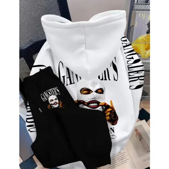 Conjunto Moletom + Calça Estilo de Rua americano Gangster Novo!
