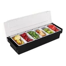 Porta Condimentos Frutas com 6 Divisórias Bartender Pizzaria