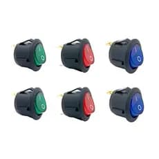 Kit 6 Chave Gangorra Redonda Kcd1-106n  Neon bivolt 3 pinos