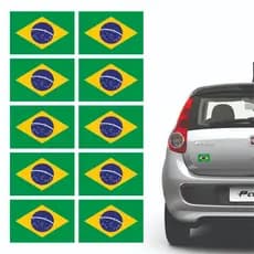 Adesivo Bandeira Brasil Kit com 100 Unidades - 6x4cm