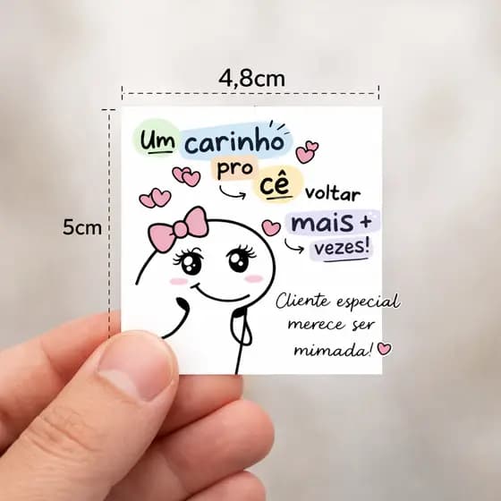 Mini Cartão agradecimento CLIENTE MENSAGEM MOTIVACIONAL FLORK INSTAGRAM ZAP MIMO