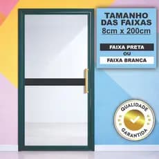 2 Metros de Faixa Adesiva Anti-Trombamento Porta Vidro Segurança A Prova D´Água Lavável