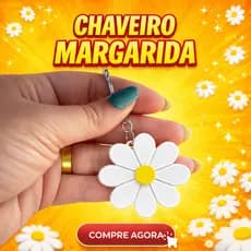Kit Chaveiro Margarida Branca kit com 10/20/30un Lembrancinha Primavera, verão eventos, mimos