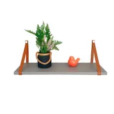 Prateleira mdf cinza decoração sala quarto com couro minimalismo escritorio black  infantil hall cozinha banheiro 80 cm