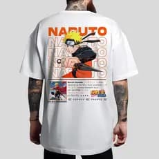 Camiseta Oversized Streetwear Naruto Camisa Masculina Anime 100% Algodão Blusa Unissex /1020