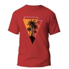 Camiseta Tropical moda Praia Masculina Feminina Camisa 100% algodão Estampa Coqueiros