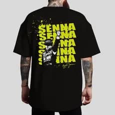 Camiseta Oversized Estampa Em Memória Senna F1 100% Algodão
