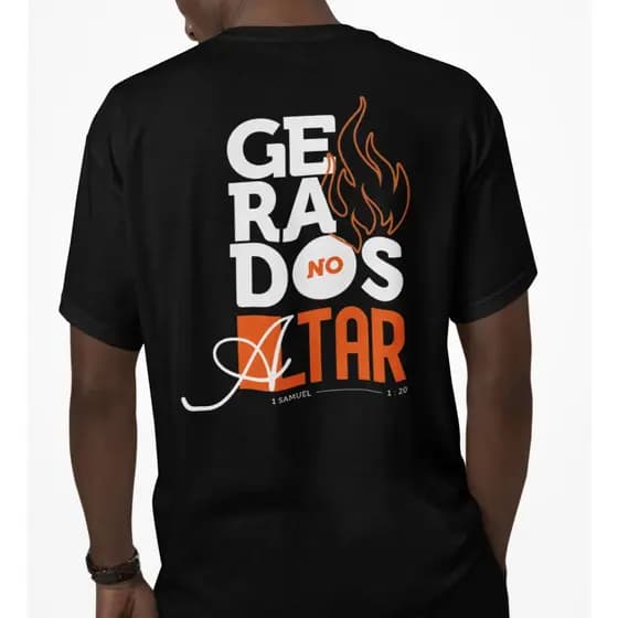 Camiseta Adulto Moda Cristã 100% Algodão Gerados no Altar Camisa Masculina Ótimo caimento