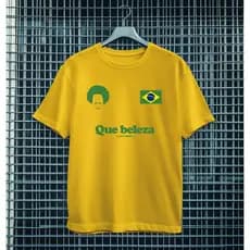 Camiseta Brasil Que Beleza Estampada Unissex Algodão Estilo Urbano
