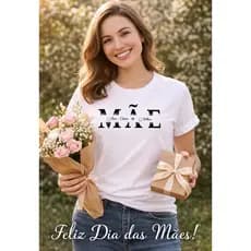 Camiseta Dia das Mães Personalizada com Nome dos Filhos Presente Especial