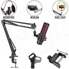 Suporte Braço Articulado De Ferro Para Microfone, Ring Light, Web Cam, Celular etc.