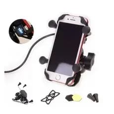 Suporte de moto para celular com carregador usb, Suporte e carregador universal para moto