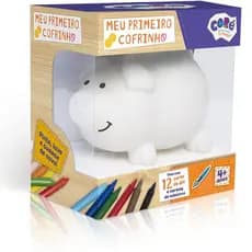Meu primeiro Cofrinho Porquinho com 12 gizes para colorir