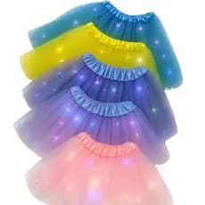Saia Tule Cores Vivas 40cm Efeito Neon para Festa Noturna Halloween Carnaval - Destaque-se
