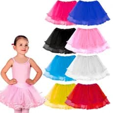 Saia Tule Infantil 30cm Tutu Menina Fantasia Carnaval Halloween Festa - Elástico Confortável Não Aperta