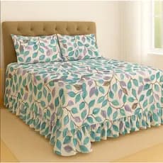 Kit Colcha Helena Solteiro - Casal - Queen Micropercal 400 Fios Estampada Luxo