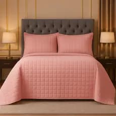 Cobre Leito Atenas 3 Peças Matelado Toque Macio 400 Fios Colcha Queen