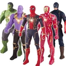 Bonecos Brinquedo LED Vingadores Homem-Aranha e Hulk para Crianças