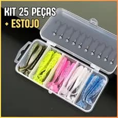 Isca Soft Shad 6,5cm com Jig Head | Kit Profissional 12/25 Peças