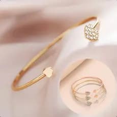 Bracelete Pulseira Aberta De Punho Do Coração De Cristal Feminino Bangle Acessórios de Festa