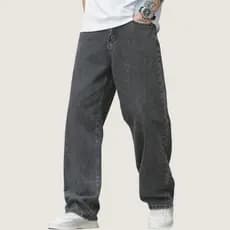 Calça Balão Jeans Masculina Preto Estonado Grafite Boca Larga Bag Streetwear Urbana Casual Moda Atual