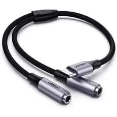 Cabo Ugreen Divisor Splitter Usb-c Para 2 X P2 3.5mm 25cm