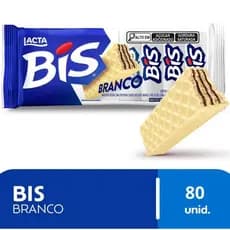 Kit 5x Chocolate Bis Branco 8g Lacta 1 Caixa Com 16 Unidades