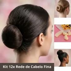 Rede Fina Para Coque Cabelo Capezio Bailarina Atacado - 12 Unidades