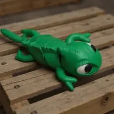 Camaleão Pascal Articulado Flexível 3D Enrolados Decoração