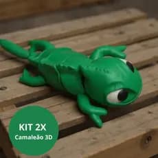 Kit 2x Camaleão Pascal Articulado Flexível 3d Enrolados