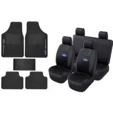 Capa de Banco Couro Ford + Tapete Automotivo 5PÇS Otimizado - Capa de Carro, Jogo de Tapete, Tapete de Carro, Para Carro
