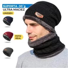 Gorro Touca Inverno Lã Masculino Estilosa Forrada Pelinho