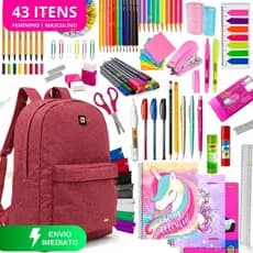 Material Escolar Feminino Completo Com Sem Mochila Escolar Feminina Estojo Escolar Feminino Borracha