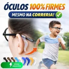 Trava Óculos Infantil Adulto Antiderrapante Silicone Kit Não Cai Do Rosto Gancho Orelha Haste Confor
