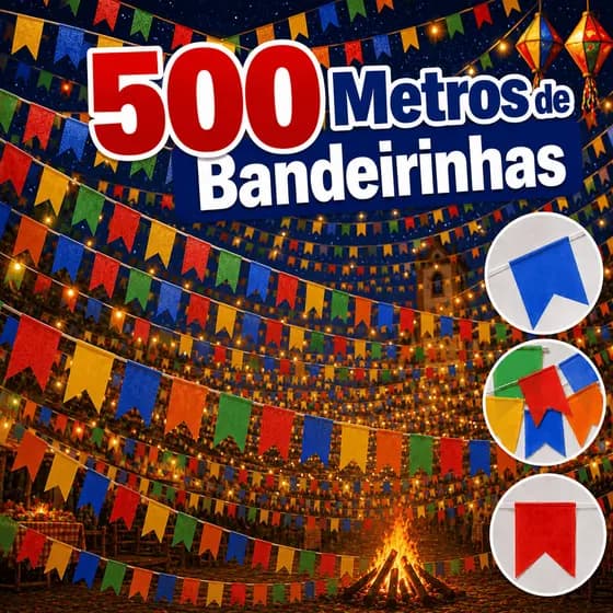 Kit Bandeirinha Festa Junina De Plástico Colorido
