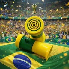 Kit 25 Buzinas Brasil Corneta Barulhenta Torcedor Futebol