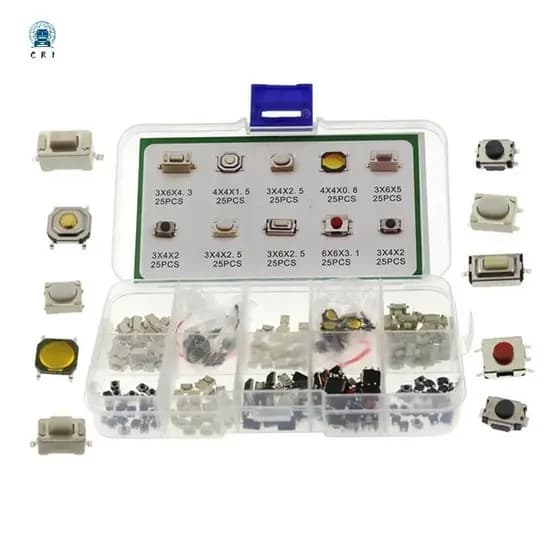 250Pcs Chave De Controle Remoto Do Carro Reparo Pequenos Interruptores De Botão De Pressão Táctil Pacote De Componentes Micro -