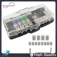 [Best S] 1 Conjunto De Bloco De Distribuição De Energia Fundido Áudio Do Carro Fusíveis MIDI De 4 Vias Para Amplificador
